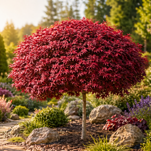 Javor dlaňolistý-japonský Sangokaku, na kmienku 80/100 cm, celková výška 110/130 cm, v črepníku Acer palmatum Shaina