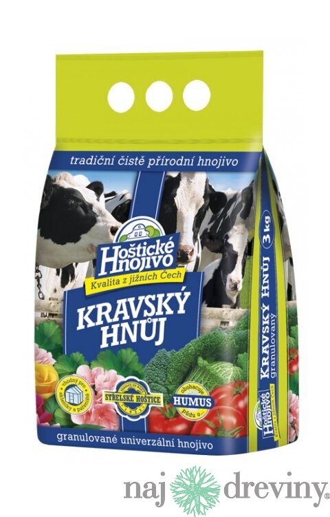 Kravský hnoj Hoštický - organické hnojivo 3 kg