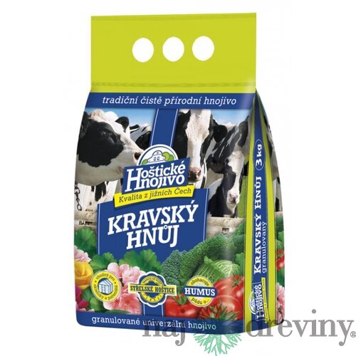 Kravský hnoj Hoštický - organické hnojivo 3 kg