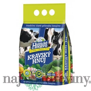 Kravský hnoj Hoštický - organické hnojivo 3 kg