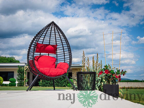 Kreslo CANOONA, čierno-červené, stojace