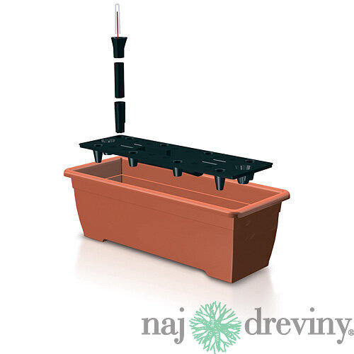 Kvetináč BALCONY CAN ISBT5CAN, 19x50x16 cm, 7,5 lit., so zavlažovaním, terakota