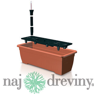 Kvetináč BALCONY CAN ISBT5CAN, 19x50x16 cm, 7,5 lit., so zavlažovaním, terakota
