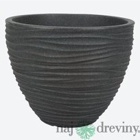 Kvetináč BETA- rebrovaný, antracitový, rozmer 40x31cm