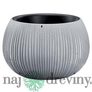 Kvetináč BETON Bowl, 29/19x20 cm, sivý