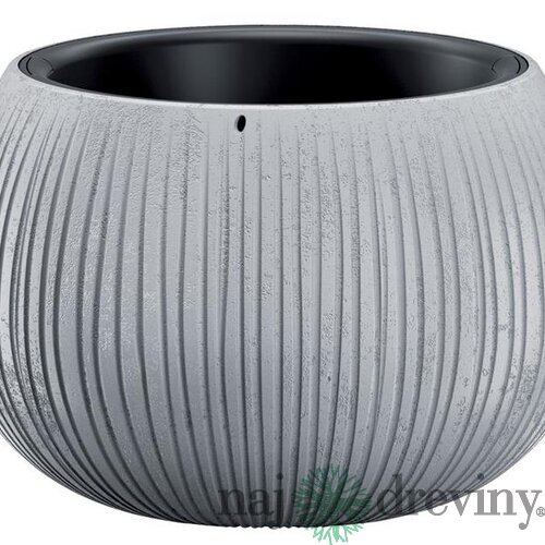 Kvetináč BETON Bowl, 29/19x20 cm, sivý