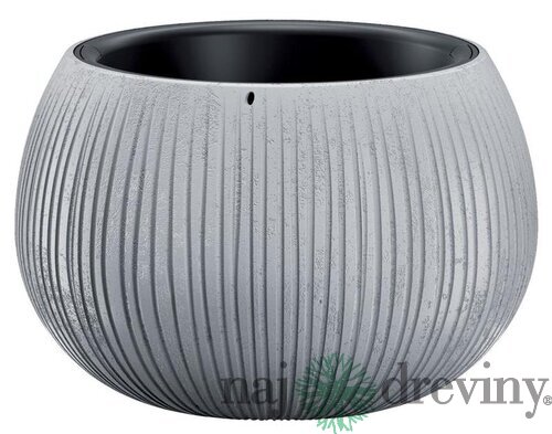 Kvetináč BETON Bowl, 29/19x20 cm, sivý