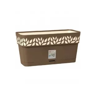 Kvetináč CLOE samozavlažovací plastový, hnedý, d30x29cm