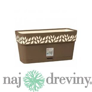 Kvetináč CLOE samozavlažovací plastový, hnedý, d30x29cm