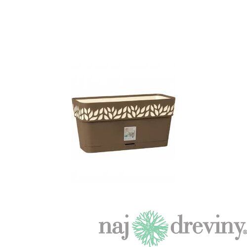 Kvetináč CLOE samozavlažovací plastový, hnedý, d30x29cm