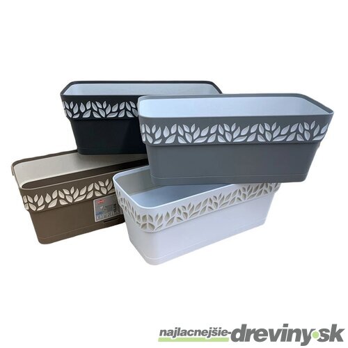 Kvetináč CLOE samozavlažovací plastový, šedý, d30x29cm