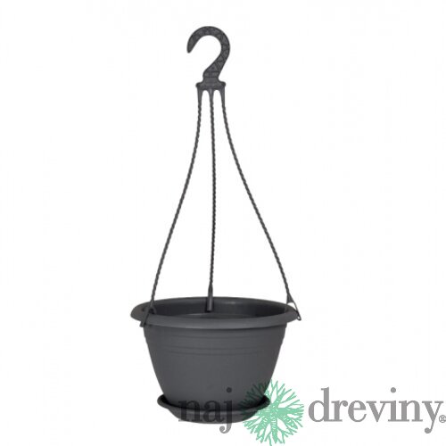 Kvetináč GALICIA závesný plastový d25cm, antracitová