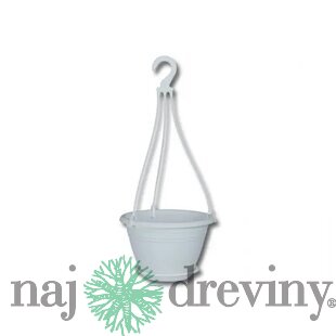 Kvetináč GALICIA závesný plastový d25cm, biela