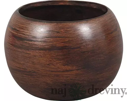 Kvetináč keramický MANES WOOD Ø 16 x 16 cm matný hnedý