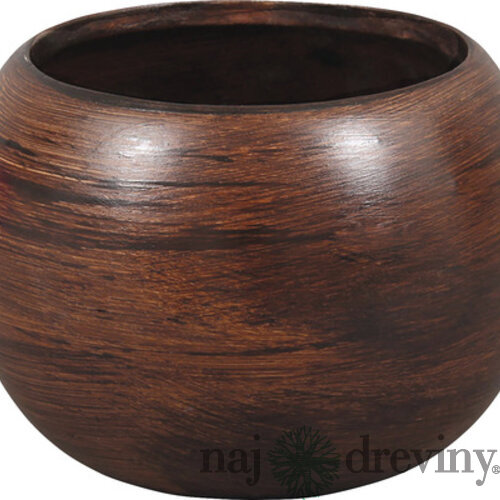 Kvetináč keramický MANES WOOD Ø 16 x 16 cm matný hnedý