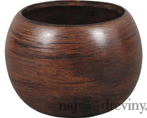 Kvetináč keramický MANES WOOD Ø 16 x 16 cm matný hnedý