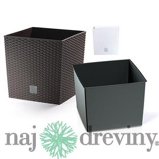 Kvetináč RATO low 200, hnedý, vložka