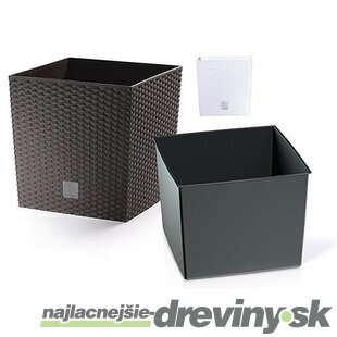 Kvetináč RATO low 400, biely, vložka