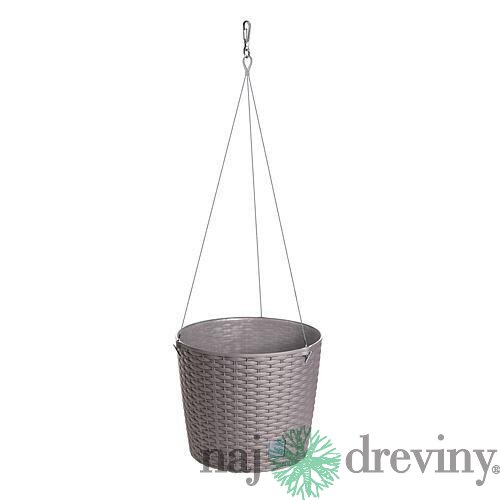 Kvetináč RATO Round WS 260, mocca, závesný, s vešiakom