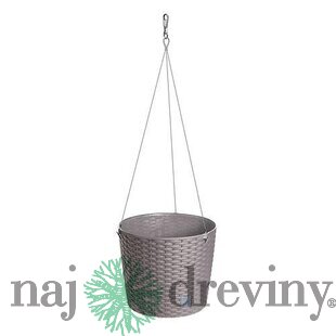 Kvetináč RATO Round WS 260, mocca, závesný, s vešiakom