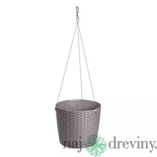 Kvetináč RATO Round WS 260, mocca, závesný, s vešiakom