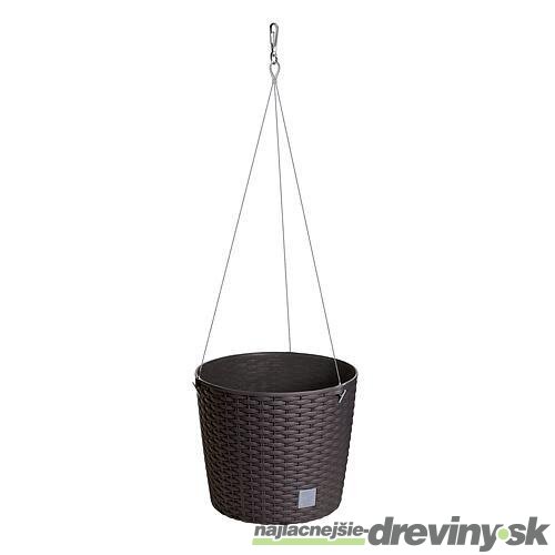 Kvetináč RATO Round WS 260, tmavohnedý, závesný, s vešiakom