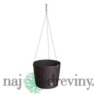 Kvetináč RATO Round WS 260, tmavohnedý, závesný, s vešiakom