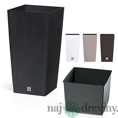 Kvetináč RATO Square 225, biely, vložka