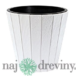 Kvetináč s vložkou WOODE 490, 54 lit., biely