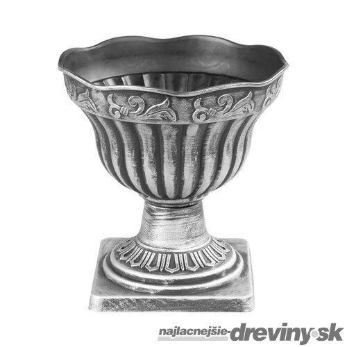 Kvetináč Strend Pro Antik, s podstavcom, 30x30 cm, strieborný, metalický efekt