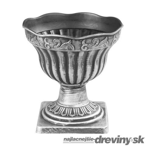 Kvetináč Strend Pro Antik, s podstavcom, 30x30 cm, strieborný, metalický efekt