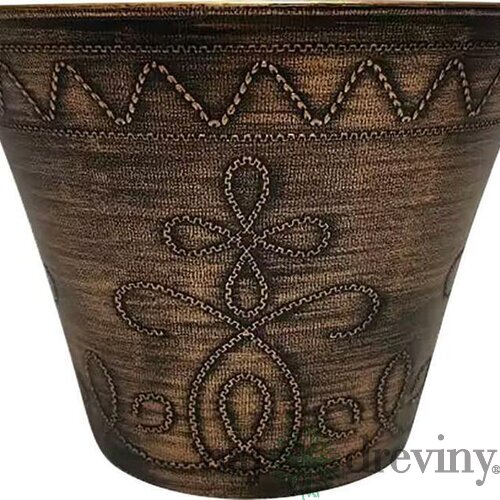 Kvetináč Strend Pro Flower, 24,5x19,3 cm, zlatý, metalický efekt