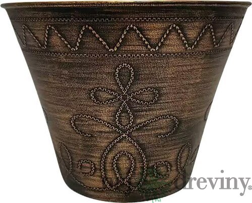 Kvetináč Strend Pro Flower, 24,5x19,3 cm, zlatý, metalický efekt