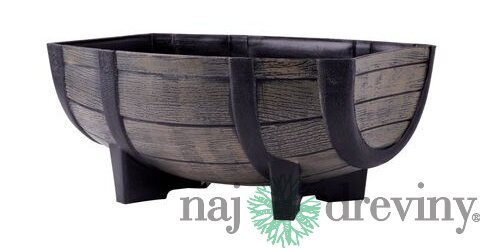 Kvetináč Strend Pro Woodeff, 29x41x19 cm, natural, barel, efekt dreva