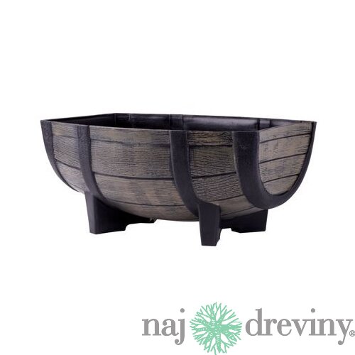 Kvetináč Strend Pro Woodeff, 29x41x19 cm, natural, barel, efekt dreva