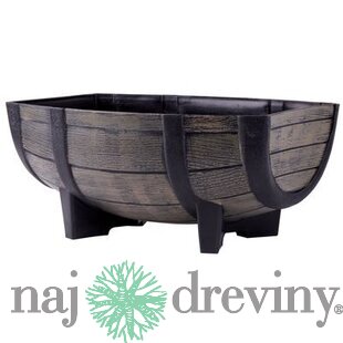 Kvetináč Strend Pro Woodeff, 29x41x19 cm, natural, barel, efekt dreva