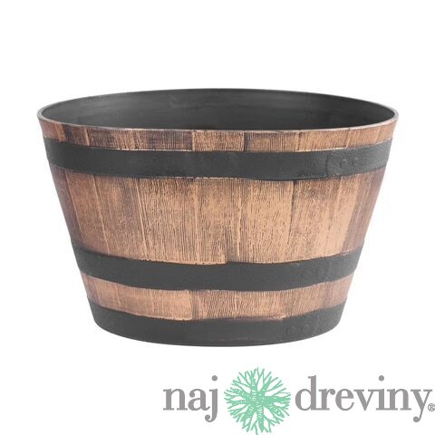 Kvetináč Strend Pro Woodeff 52x32 cm, zlatý, efekt dreva, barel