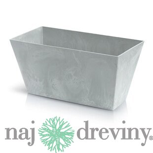 Kvetináč TUBUS Case Beton 400x216x200 mm, vzhľad betón