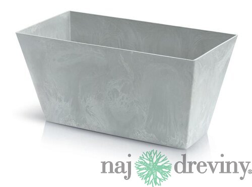 Kvetináč TUBUS Case Beton 400x216x200 mm, vzhľad betón