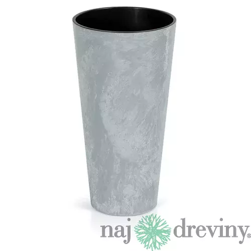 Kvetináč TUBUS Slim Beton 250x475 mm, vzhľad betón
