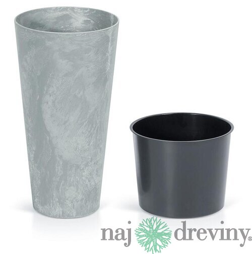 Kvetináč TUBUS Slim Beton 250x475 mm, vzhľad betón