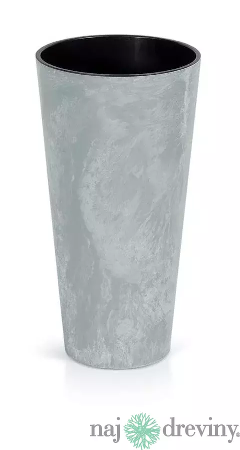 Kvetináč TUBUS Slim Beton 250x475 mm, vzhľad betón