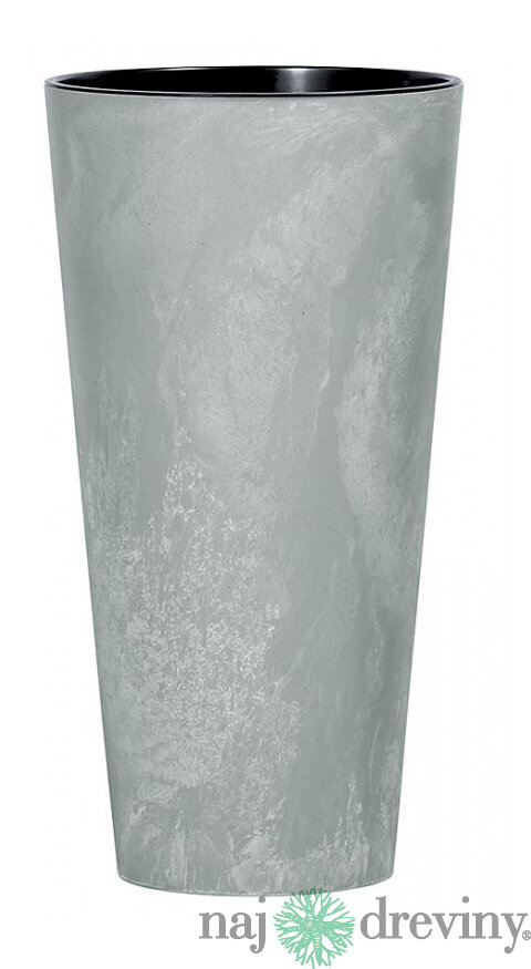 Kvetináč TUBUS Slim Beton 400x762 mm, vzhľad betón, vložka