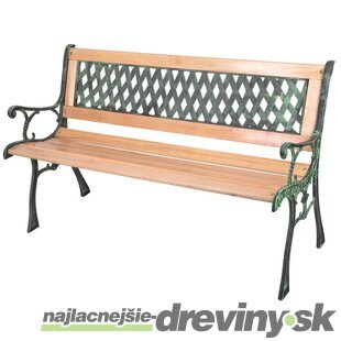 Lavička GODIVA, záhradná, drevo/plast, 122x54x73 cm