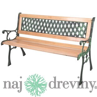 Lavička GODIVA, záhradná, drevo/plast, 122x54x73 cm