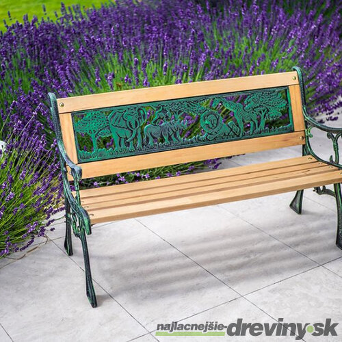 Lavička záhradná JUMANJI, kov/drevo, 82 x 39 x 50 cm