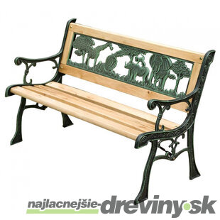 Lavička záhradná JUMANJI, kov/drevo, 82 x 39 x 50 cm
