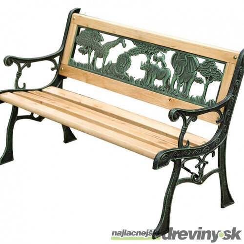 Lavička záhradná JUMANJI, kov/drevo, 82 x 39 x 50 cm