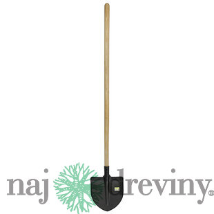 Lopata S510SL, špicatá, čierna, s násadou