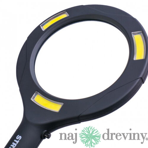 Lupa so svetlom 113x242x22 mm, 2xAA, LED 100 lm, 3x LED osvetlenie
